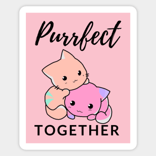 Valentine's Day Design "Purrfect Together" Sticker